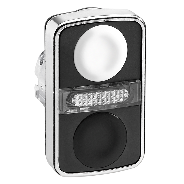 Harmony XB4 Przycisk dwuklawiszowego płaski biały/czarny z samopowrotem LED metalowy ZB4BW7A1720 Schneider