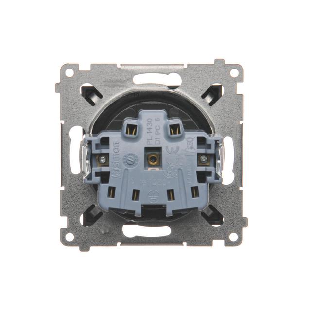 Simon 54 Gniazdo bez uziemienia z przesłonami 16A z. śrub. antracyt