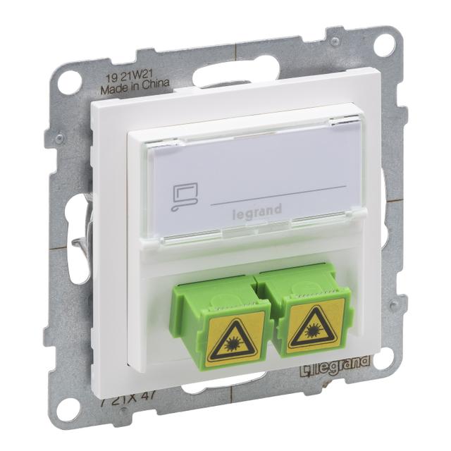 SUNO - Pojedyncze gniazdo śwatłowodowe SC/APC, Biały, Legrand