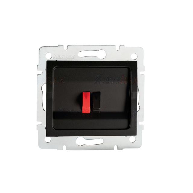 LOGI Gniazdo głośnikowe pojedyncze 021450042 czarny mat 33581 KANLUX