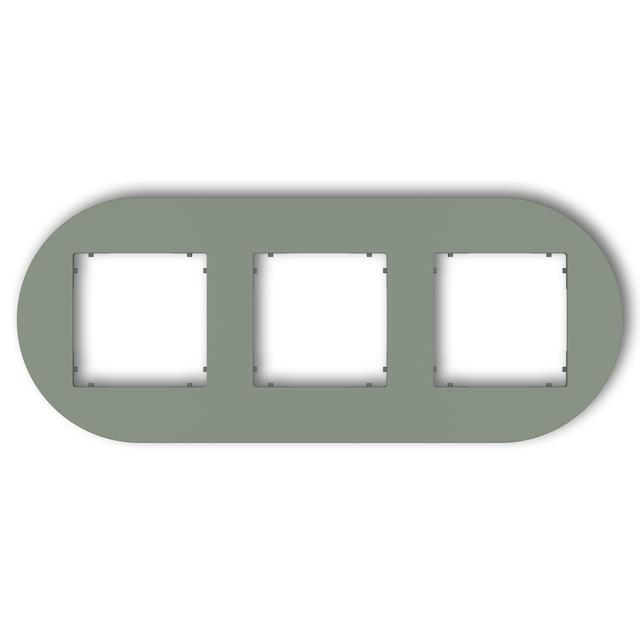 MINI Ramka uniwersalna potrójna okrągła z tworzywa szałwiowy