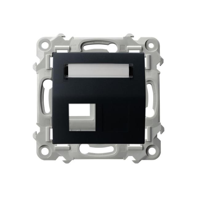 SZAFIR Obudowa gniazda pojedynczego typu Keystone skośna - kolor czarny metalik