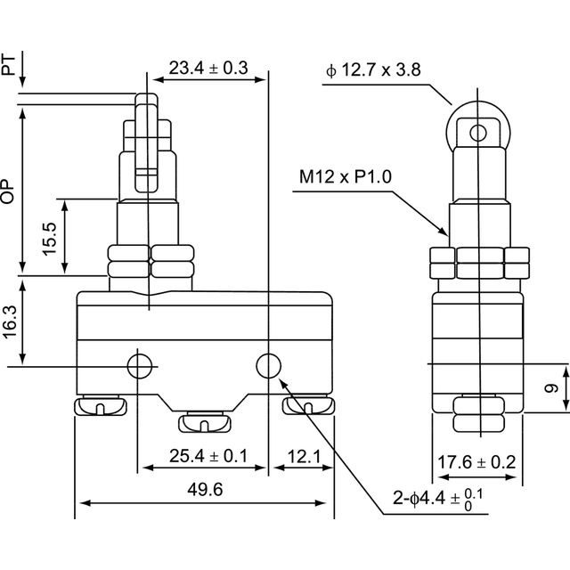ŁĄCZNIK MINIATUROWY POPYCHACZ Z ROLKĄ MS1309 SPAMEL