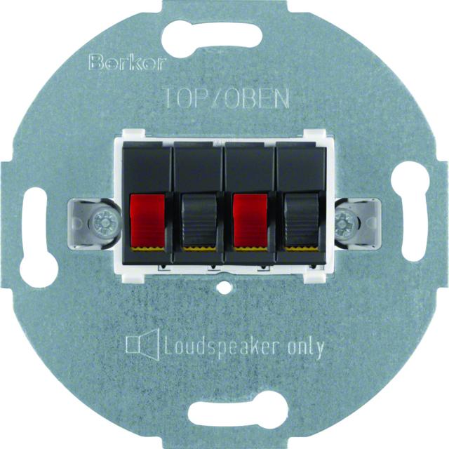 BERKER one.platform Mechanizm gniazda głośnikowego stereofonicznego podwójna antracyt 457305 HAGER