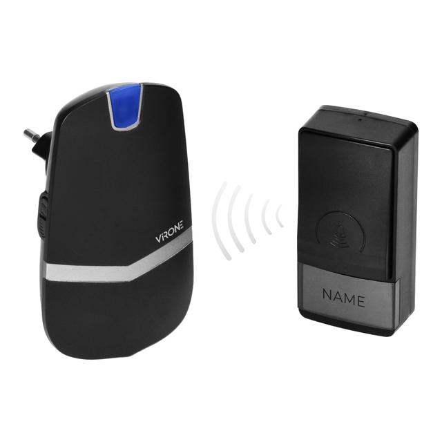 Dzwonek bezprzewodowy LAXAN AC sieciowy przycisk bezbateryjny 20 dźwięków 150m DB-4/B ORNO