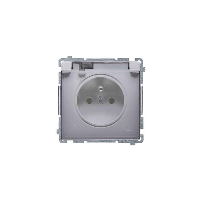 Simon Basic Gniazdo wtyczkowe z uziemieniem bryzgoszczelne IP44 16A 250V zaciski śrubowe. Klapka transparentna stal inox BMGZ1B.01/21A BMGZ1B.01/21a KONTAKT