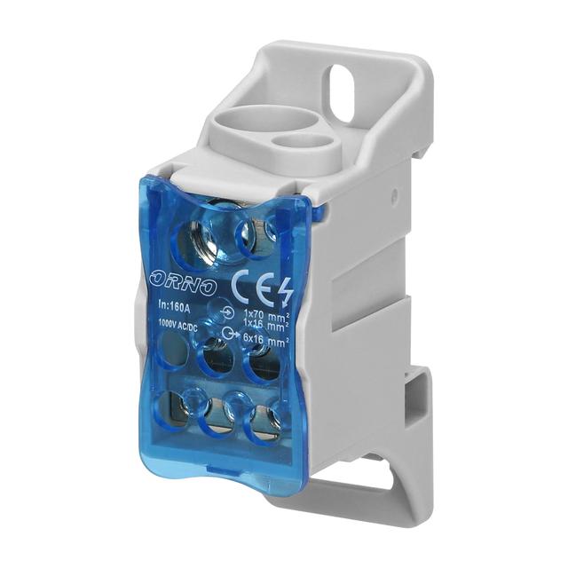 Blok rozdzielczy 160A zacisk wejściowy 1x16 i 1x70mm2 zaciski wyjściowe 6x16mm2 OR-LZ-8200/160 ORNO