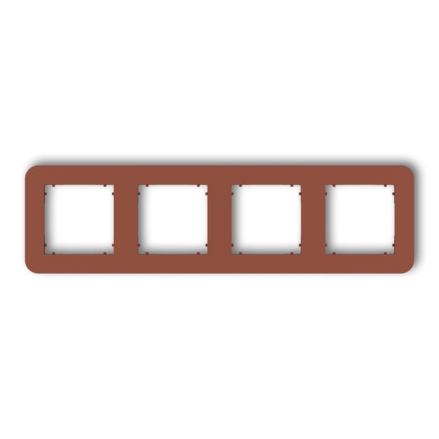 MINI Ramka uniwersalna poczwórna zaokrąglona z tworzywa terakota