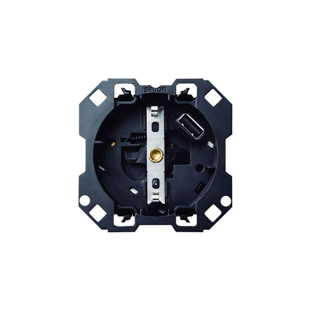Simon 100 Gniazdo z/u Schuko i zintegrowaną ładowarką 1xUSB SmartCharge 21A 5V D/C (mechanizm bez ra
