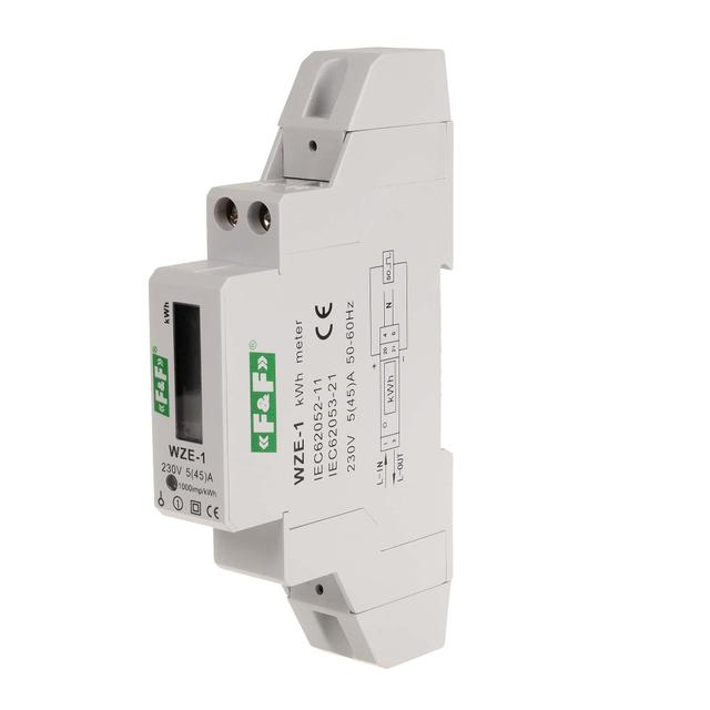 Jednofazowy licznik zużycia energii 45A MID WZE-1 F&F