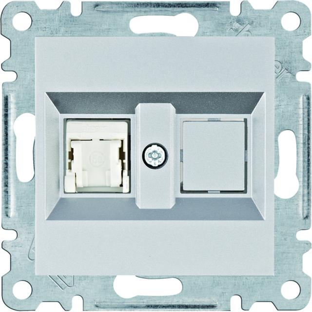 lumina Gniazdo komputerowe pojedyncze RJ45 kat.5e UTP srebrny WL2112 HAGER
