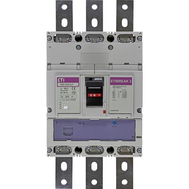 Wyłącznik mocy 36kA wyzw. TM (regulacja magnetyczna) EB2 800/3LF 800A 3P 004672204 ETI