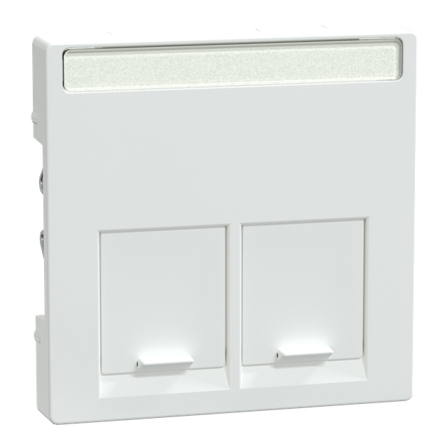 Merten, System M, płytka centralna podwójna do złącza RJ45 Schneider Electric, biały active