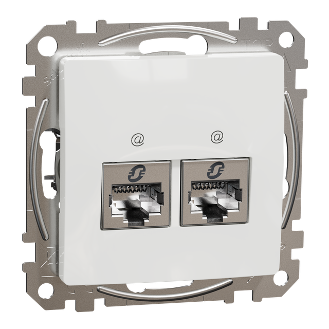 Sedna Design & Elements, gniazdo komputerowe 2xRJ45 kategoria 6A STP, białe