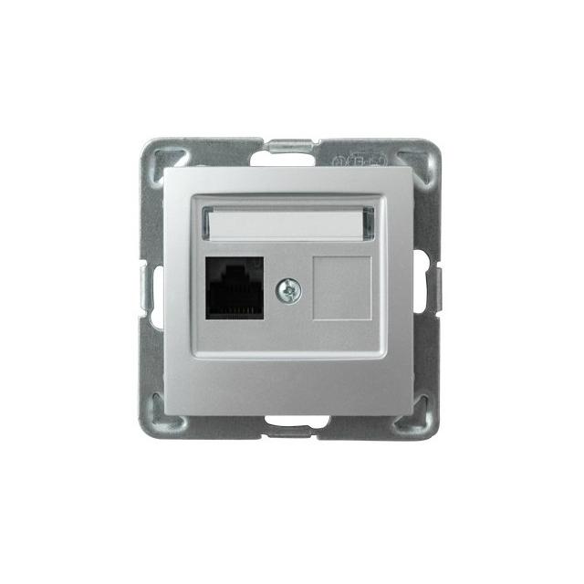 IMPRESJA Gniazdo komputerowe pojedyncze, kat. 5e MMC - kolor srebro