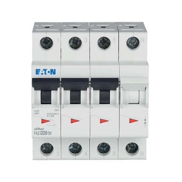FAZ-D20/3N Wyłącznik nadprądowy 15kA D20A 3P+N 278999 EATON