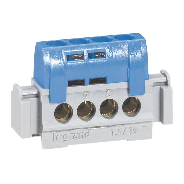 Listwa Przyłączowa 4-Otwory Niebieska IP2X N4 1,5-16 Mm2 004840 LEGRAND