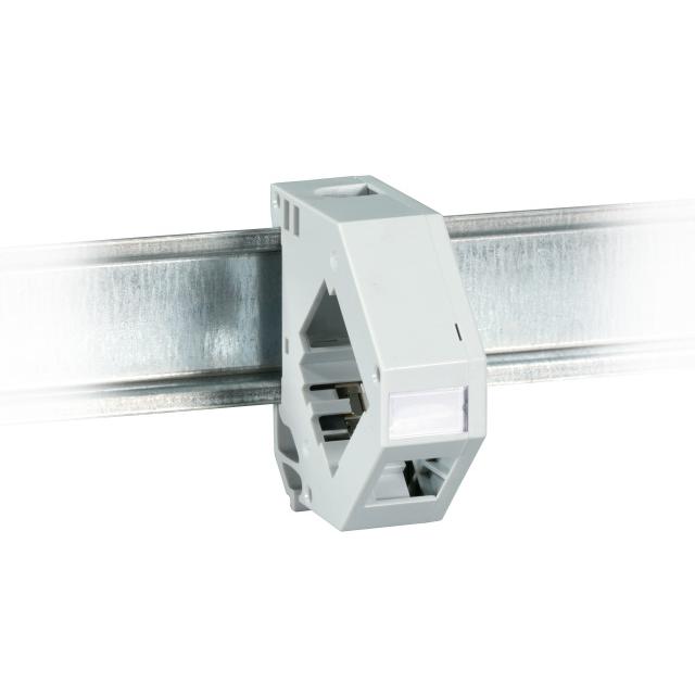 Adapter na szynie DIN dla jednego modułu Keystone jasnoszary