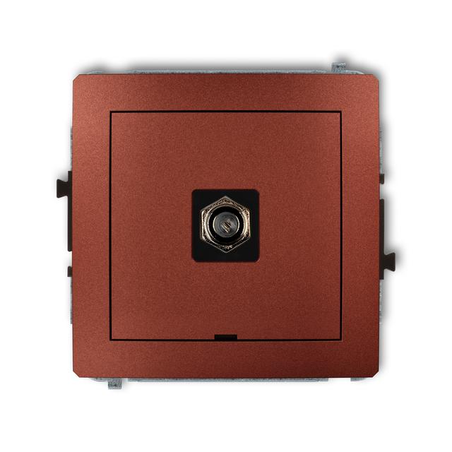 DECO Mechanizm gniazda antenowego pojedynczego typu F (SAT) niklowany, bez pola opisowego brązowy me