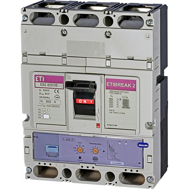 Wyłącznik mocy 70kA wyzw. elektroniczny EB2 800/3E 800A 3P 004672190 ETI