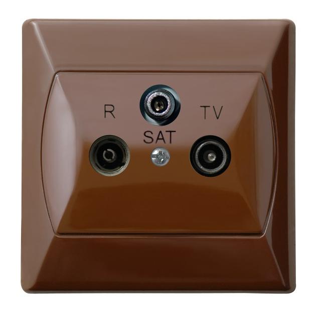 AKCENT Gniazdo RTV-SAT końcowe - kolor brązowy