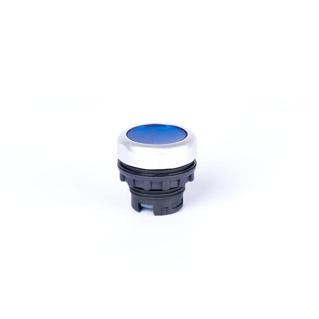 Ex9P1 FI BGłówka z przyciskiem płaskim z samopowrotem bez nadruku możliwość podświetlenia niebieska