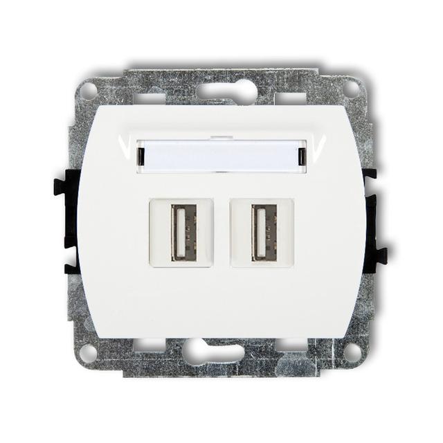 TREND Mechanizm gniazda podwójnego 2xUSB A-A 3.0 biały