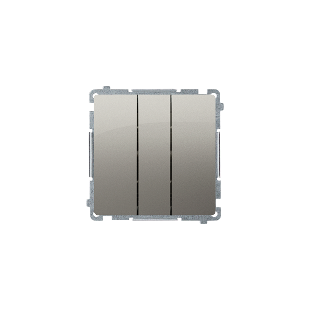 Simon Basic Przycisk potrójny z podświetleniem LED 10A 250V szybkozłączka satynowy BMP31L.01/29 KONTAKT
