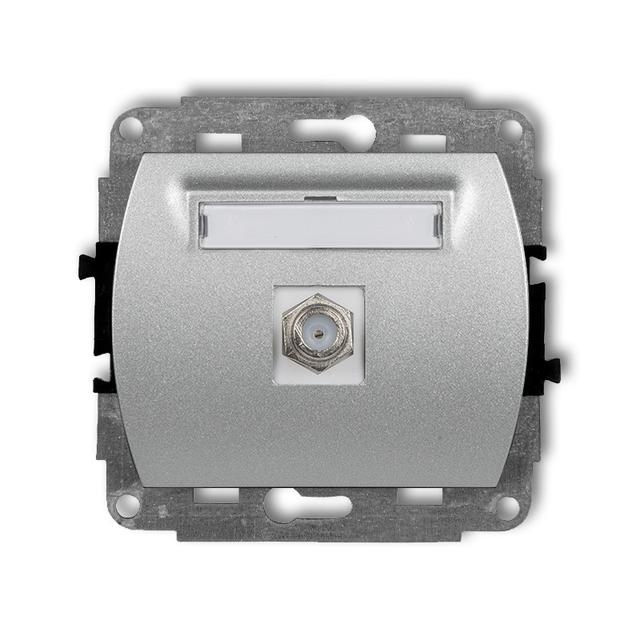 TREND Mechanizm gniazda antenowego pojedynczego typu F (SAT) niklowany srebrny metalik