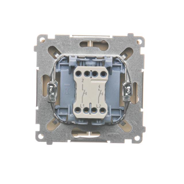 Simon Basic Przycisk podwójny zwierny dwuobwodowy: 2 wejścia 2 wyjścia 16A szybkozłączka beż