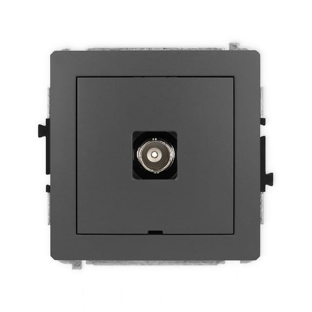 DECO Mechanizm gniazda pojedynczego BNC, bez pola opisowego grafitowy mat