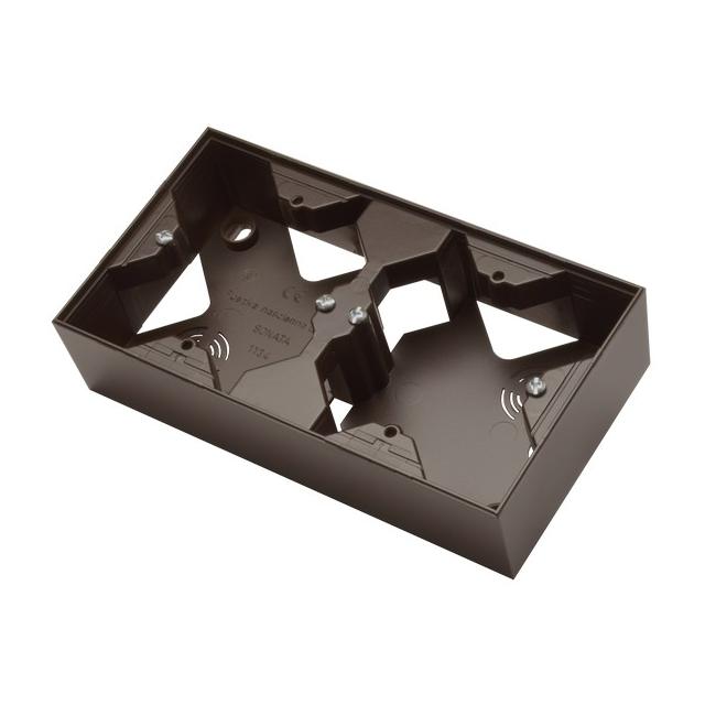 SONATA Puszka instalacyjna podwójna - kolor czekoladowy metalik