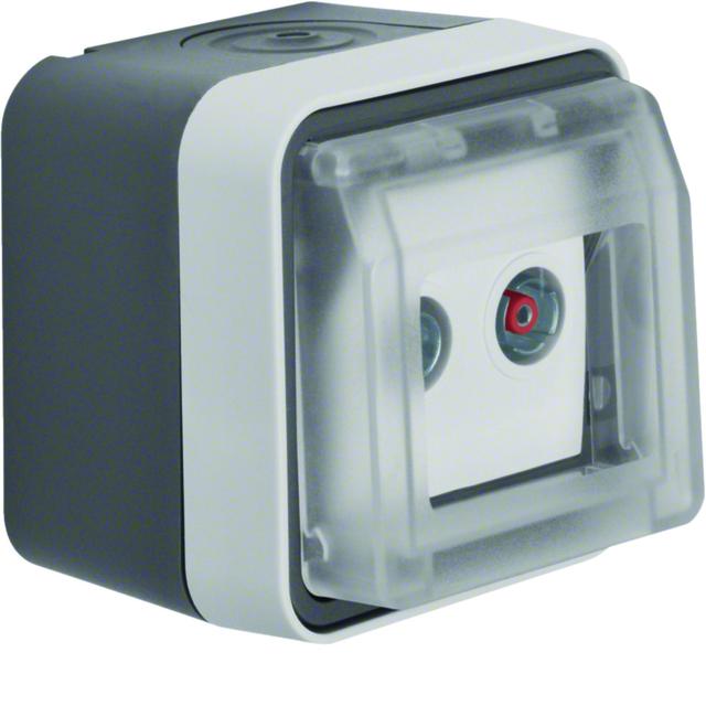 BERKER W.1 Gniazdo antracytenowe R+TV przelotowe 10dB z pokrywą kompletne IP55 szary 12033525 HAGER