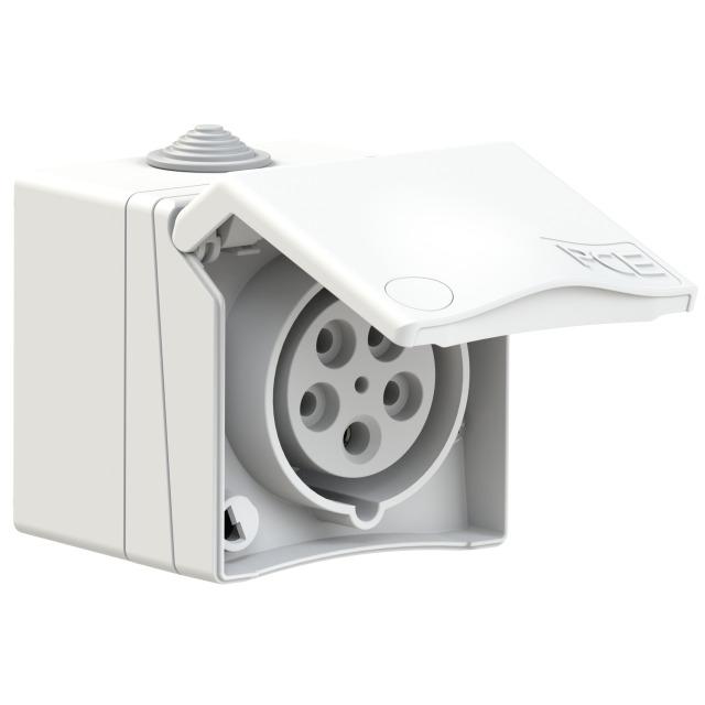 GNIAZDO ZABUDOWANE SERIA DESIGN IP44 gniazdo nadtynkowe przelotowe 16A 3P+Z+N 400V 865-6v PCE
