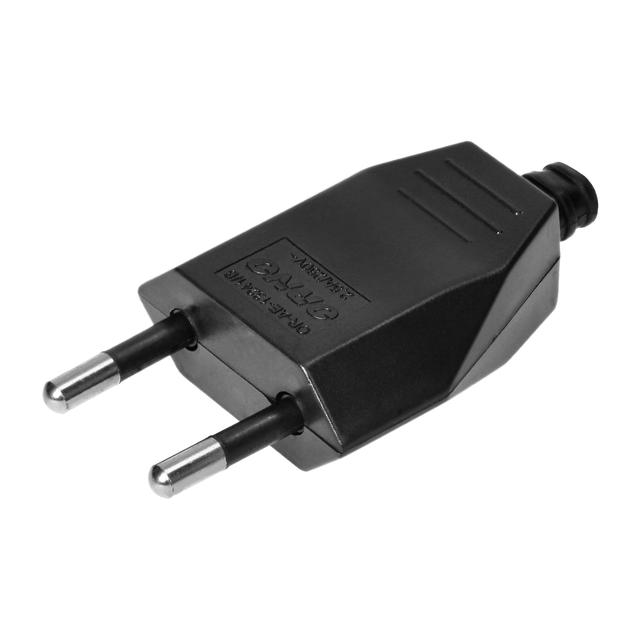 Wtyczka płaska bez uziemienia 2,5A 250V czarny poliwęglan 1 sztuka OR-AE-13241/B ORNO