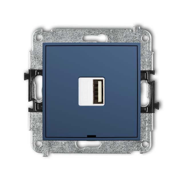 MINI Mechanizm ładowarki USB pojedynczej USB A, 10W max., 5V, 2A, bez pola opisowego navy blue