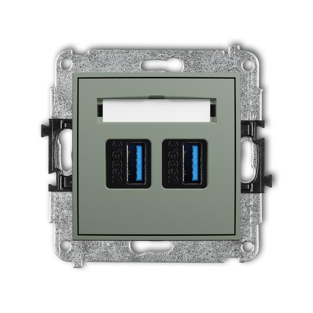 MINI Gniazdo podwójne 2xUSB A-A 3.0 szałwiowy 61MGUSB-6 KARLIK