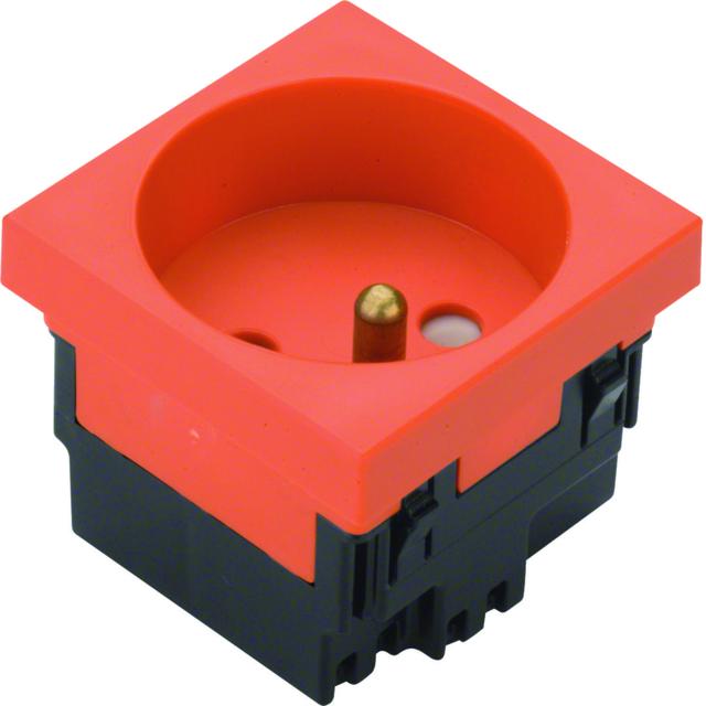 tehalit.GB-EG Gniazdo 2P+Z 33st 1-krotne 45x45mm bezhalogenowe czerwone EER1333020 HAGER