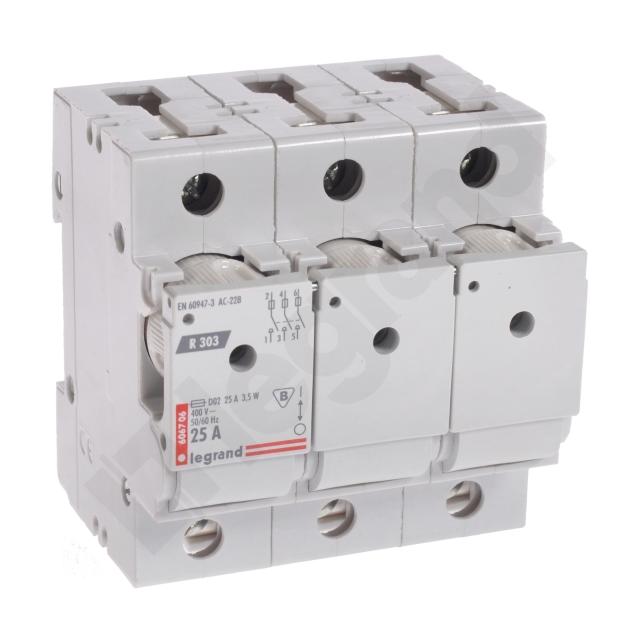 Rozłącznik Bezpiecznikowy 3P 25A D02 R303 606706 LEGRAND