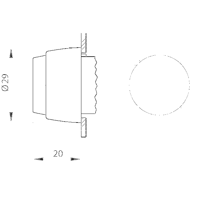 PRZYCISK WYSTAJĄCY ŻÓLTY  PIERŚCIEŃ NIKLOWANY