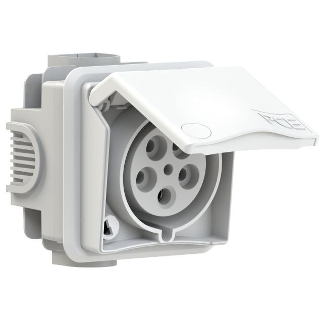 GNIAZDO ZABUDOWANE SERIA DESIGN IP44 gniazdo podtynkoweprzelotowe 32A 3P+Z+N 400V 895-6v PCE