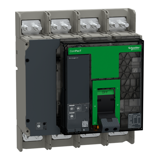 Wyłącznik mocy ComPacT NS630bN 50kA przy 415VAC 4P stacjonarny sterowanie ręczne MicroLogic 2.0 63 C063N420FM Schneider