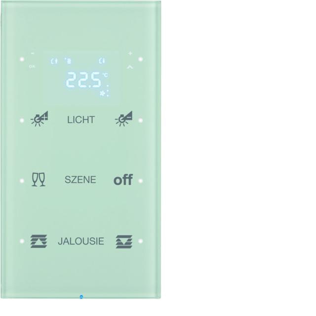BERKER R.3 Sensor dotykowy potrójny z regulatorem temperatury konfigurowalny szkło biały 75643150 HAGER