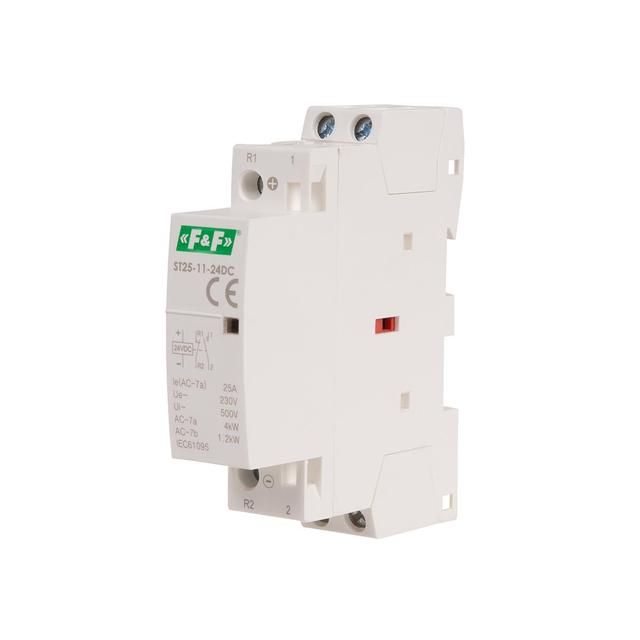 Stycznik modułowy montaż na szynie styki 1×Z+1×R 25A 24V DC ST25-11-24DC F&F