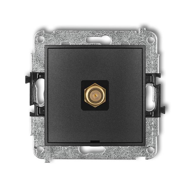 ICON Mechanizm gniazda antenowego pojedynczego typu F (SAT) pozłacany, bez pola opisowego grafitowy