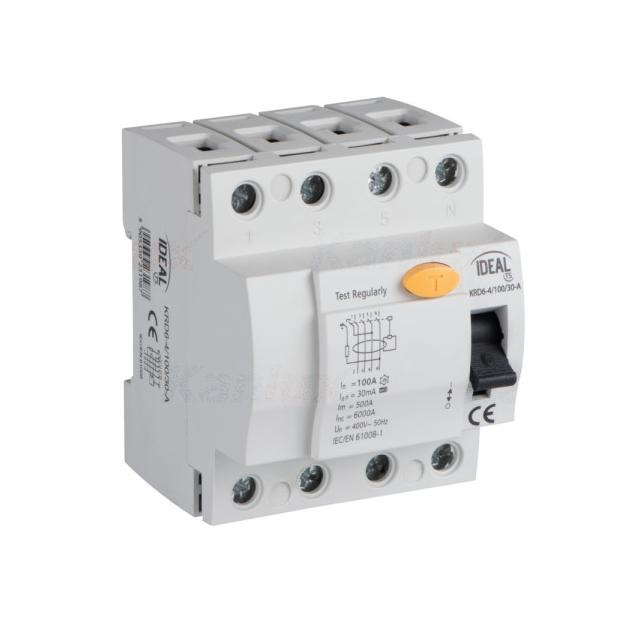 Wyłącznik różnicowo-prądowy KRD6-4/100/30-A