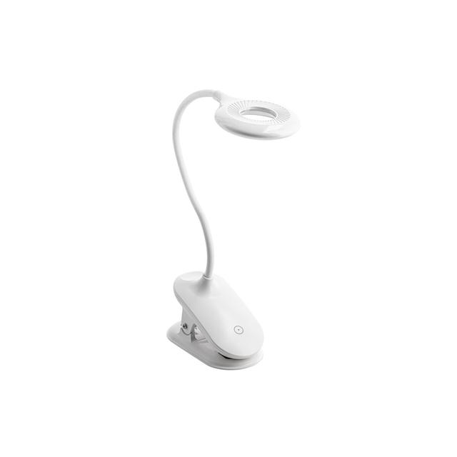 LAMPKA BIURKOWA RINGO,4W, 200lm.DC5V,1A, 3000K-6000K, 3-CCT,bat.1200 mAh, Ra>80, ŚCIEMNIANIA, BIA