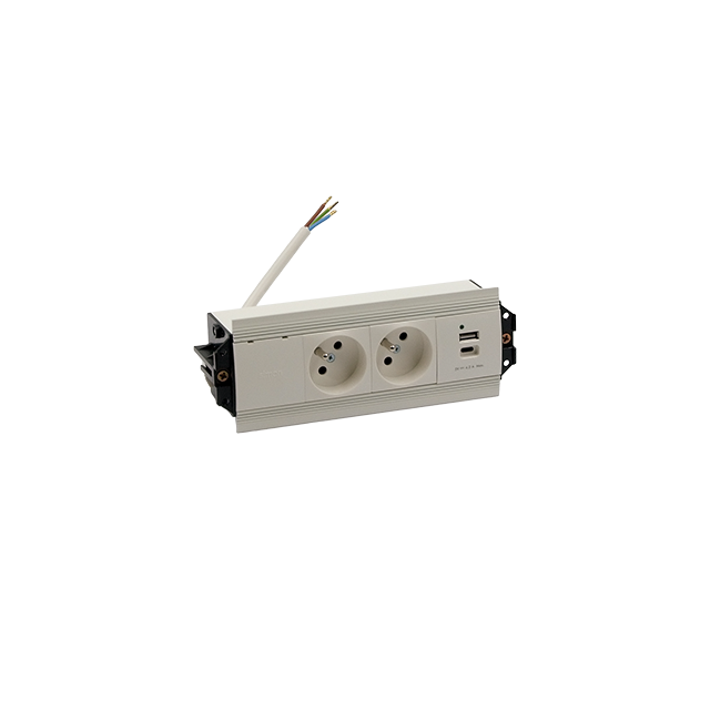Simon 480 TS48-530E20B00-33 Indesk 2 gn. typ E + ładowarka USB typ A+C złącze 10 cm przewód biały 48530E20B000000-33 KONTAKT