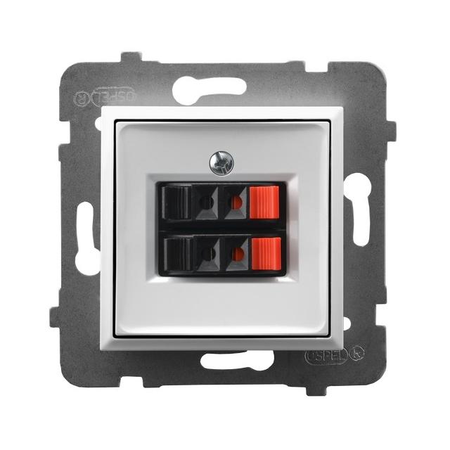 ARIA Gniazdo głośnikowe podwójne - kolor biały