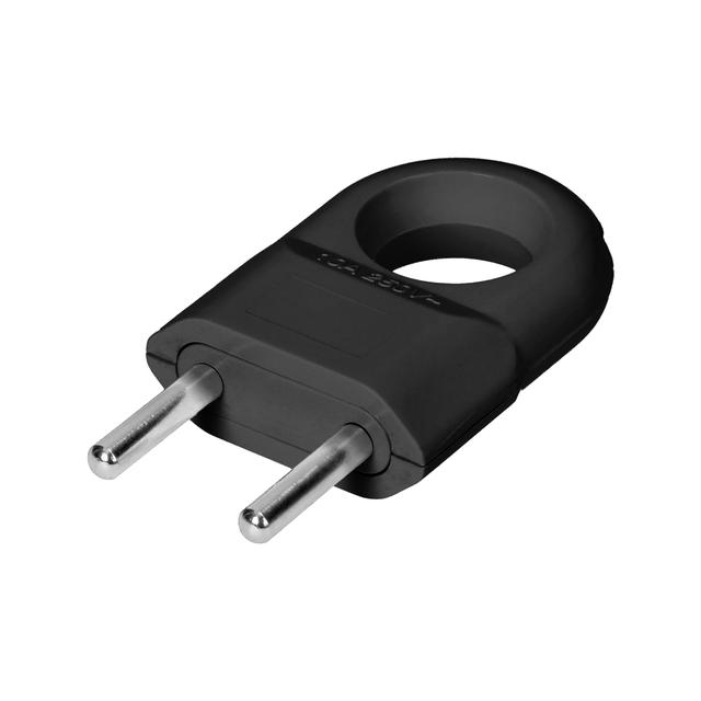 Wtyczka euro płaska 2P z uchem czarny 48 szt. OR-AE-13260/B/50 ORNO